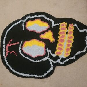 A fun colored skull rug